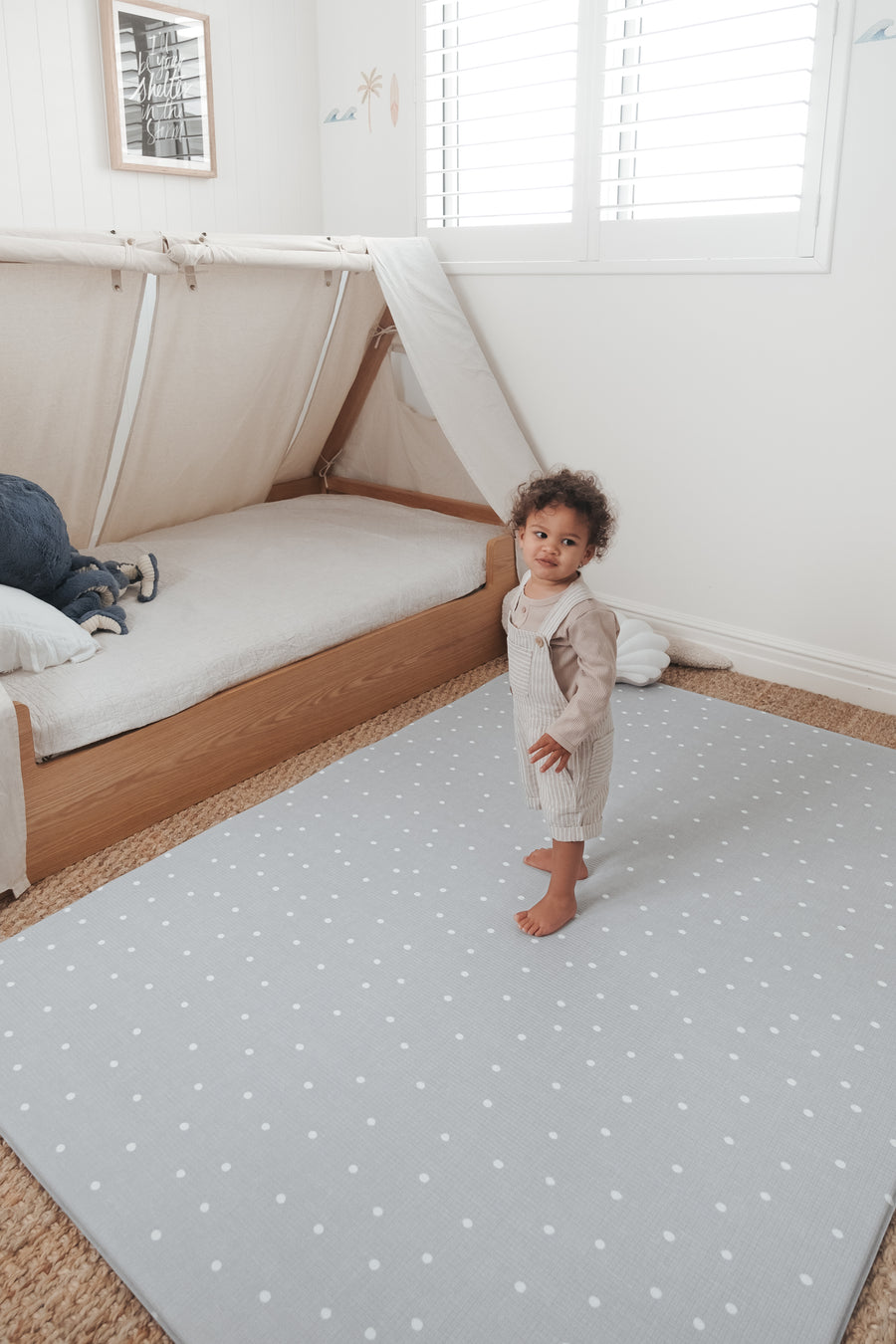 Grey Confetti Foam Baby Play Mat