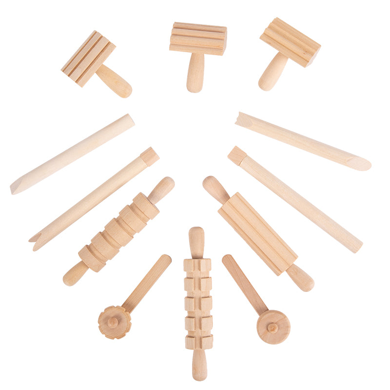 Wooden Dough Tools - Set of 12